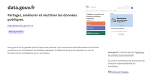 La page de data.gouv.fr sur le site de beta.gouv © beta.gouv