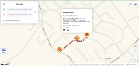 Restriction issue de DiaLog apparaissant dans Waze